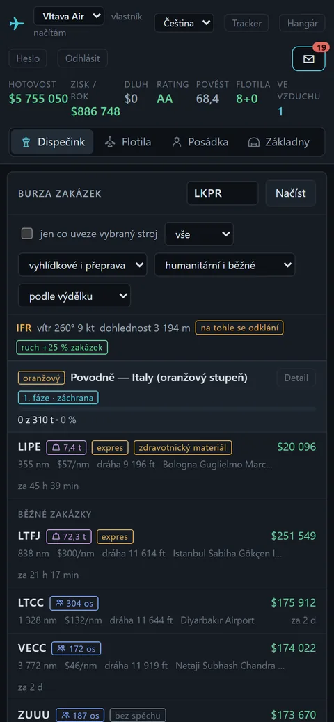 Dispečink na telefonu: letadla a provoz pod sebou